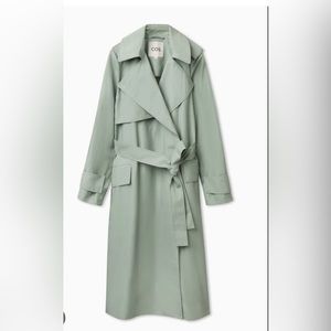 Longline green trench coat COS